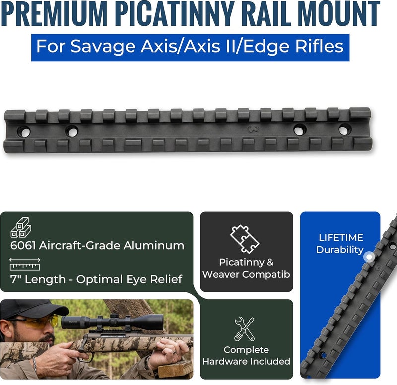 Gotical Store Picatinny Rail Mount for Savage Axis/Edge Rifles Mounting Hardware Included Allows for Picatinny or Weaver 5 PC of Each Size #6-48 Length 6mm/8mm - Image 3